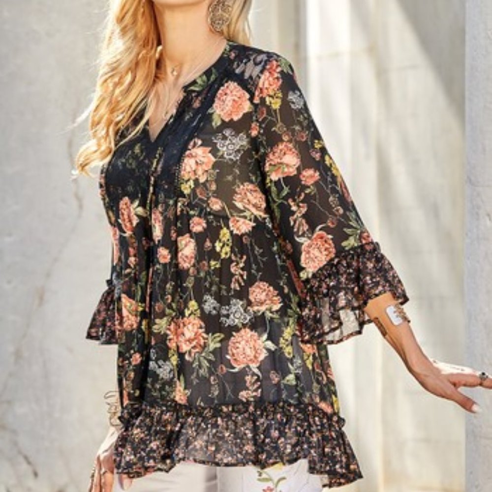 Ruffle boho top